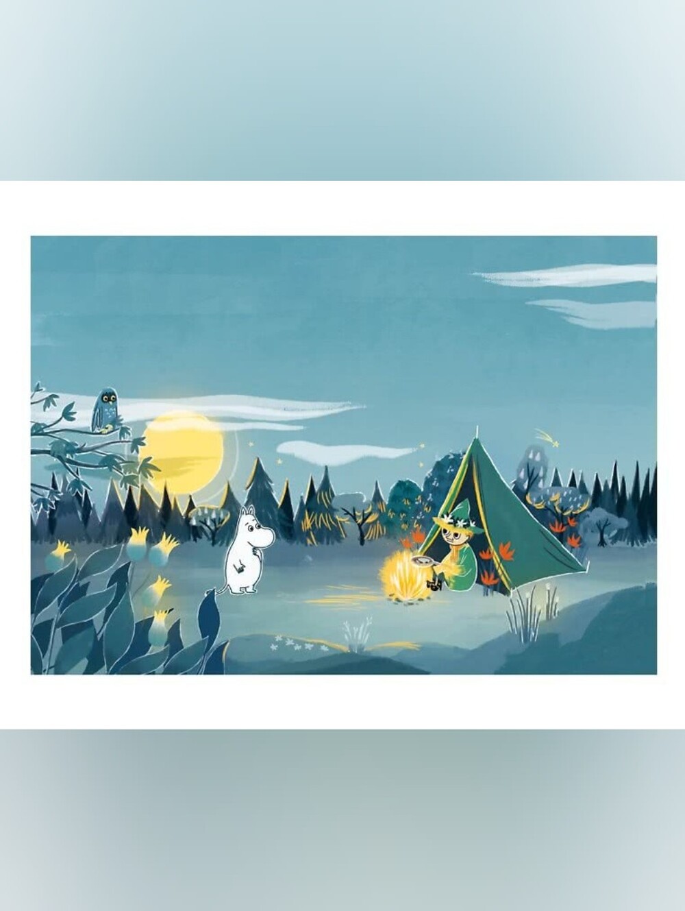 Snufkin Moomin Canvas Print 20x30cm, Print